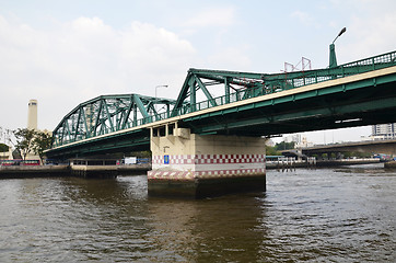 Image showing View of Thai river bridge, Bangkok  