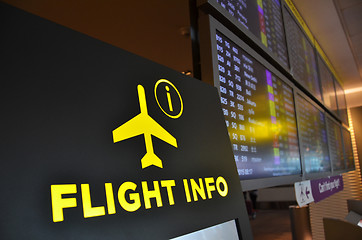 Image showing Flight information board in Changi airport Singapore