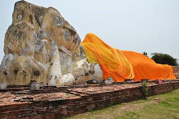 Image showing Wat Lokayasutharam is Temple of Reclining Buddha in Ayutthaya