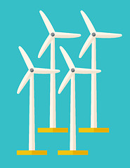 Image showing Set of windmills.