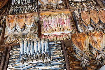 Image showing Dried fish at a market
