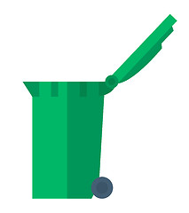 Image showing Green garbage bin