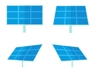 Image showing Four solar panels with white background.