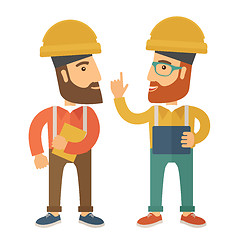 Image showing Two workers talking.