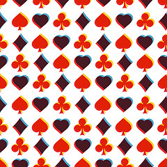 Image showing Seamless pattern with card suits. 