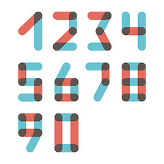 Image showing Numbers set modern style. Icons. Vector illustration.