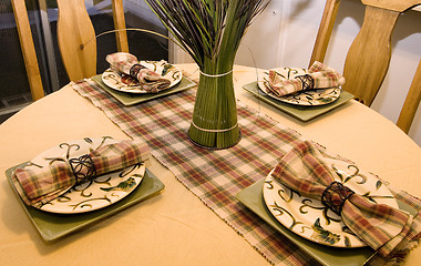 Image showing Close up on a Decorated Dinner Table