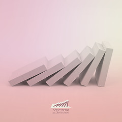 Image showing Domino effect concept. Business 3D concept illustration. 