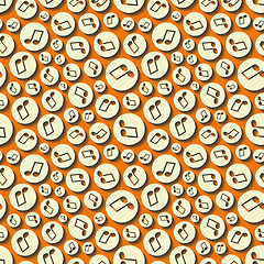 Image showing Musical seamless pattern with music notes. 