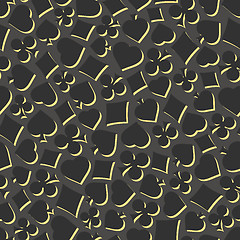 Image showing Seamless pattern with card suits. 