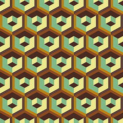 Image showing 3d seamless abstract with hexagonal elements. 