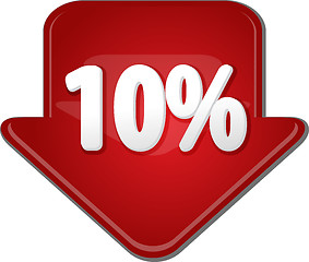 Image showing Ten percent down arrow bubble illustration