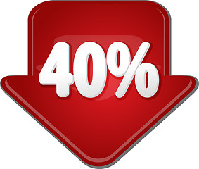 Image showing Forty percent down arrow bubble illustration