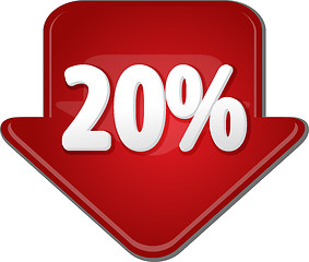 Image showing Twenty percent down arrow bubble illustration