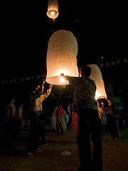 Image showing Flying lanterns