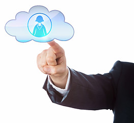 Image showing Connecting With Female Office Worker In The Cloud