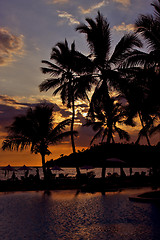 Image showing sunset in the pool in madagascar