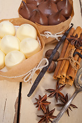 Image showing chocolate vanilla and spices cream cake dessert 