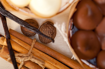 Image showing chocolate vanilla and spices cream cake dessert 