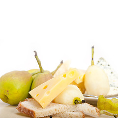 Image showing fresh pears and cheese