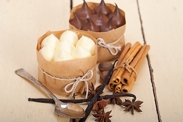 Image showing chocolate vanilla and spices cream cake dessert 