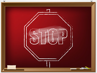 Image showing Hand drawn stop sign