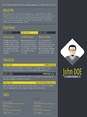 Image showing Modern curriculum vitae resume with dark background