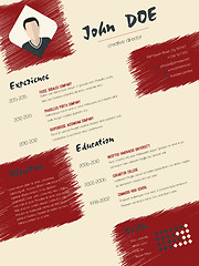 Image showing Modern cv curriculum vitae resume with scribbled elements