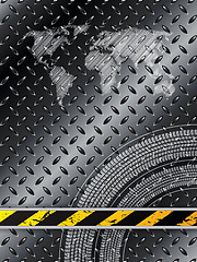 Image showing Industrial background in black with tire treads