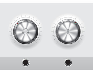 Image showing Volume knobs for headphones and microphone with wite plate