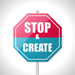 Image showing Stop and create traffic sign