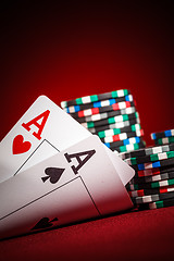 Image showing chips and two aces