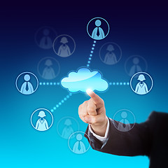 Image showing Contacting Office Workers Via The Cloud