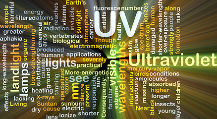 Image showing Ultraviolet UV background concept glowing