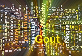 Image showing Gout background concept glowing