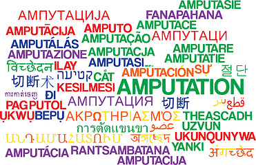 Image showing Amputation multilanguage wordcloud background concept