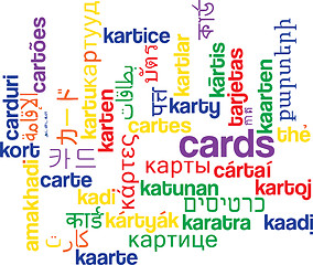 Image showing Cards multilanguage wordcloud background concept