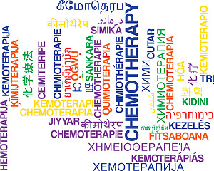 Image showing Chemotherapy multilanguage wordcloud background concept