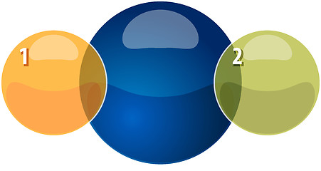 Image showing Two Blank overlapping relationship business diagram illustration