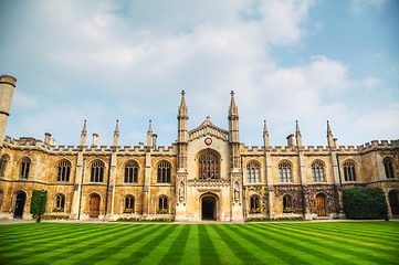 Image showing Courtyard of the Corpus Christi College in Cambridge, UK