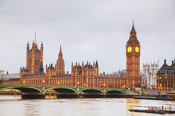 Image showing London with the Clock Tower and Houses of Parliament