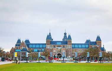 Image showing Netherlands national museum with I Amsterdam slogan