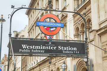 Image showing London underground sign