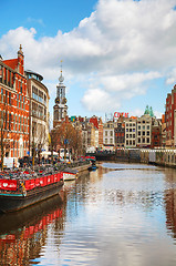 Image showing Floating flower market in Amsterdam