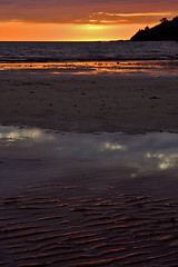 Image showing sunsetn near a mountain in  madagascar