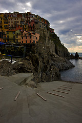 Image showing manarola and the stairs