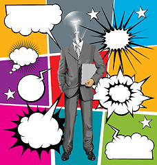 Image showing Vector Businessman With Laptopr And Bubble Speech