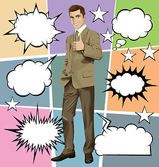 Image showing Vector Business Man Shows Well Done With Bubble Speech