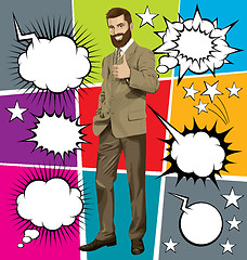 Image showing Vector Business Man Shows Well Done With Bubble Speech