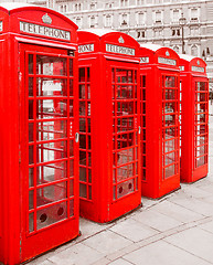 Image showing Retro look London telephone box